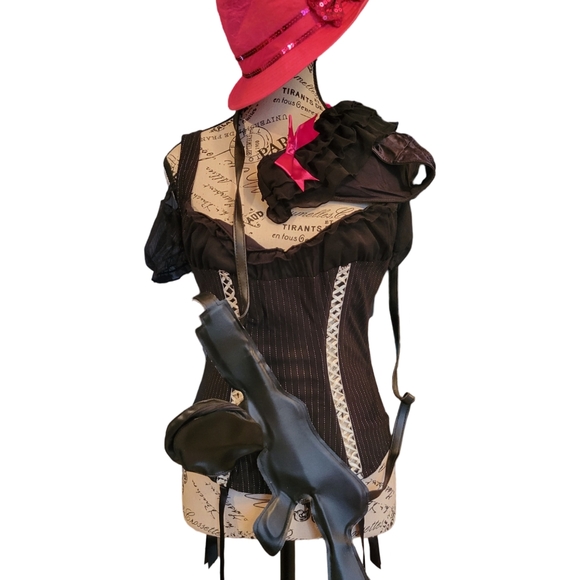 UNIIQUE 5 PIECE SEXY GANGSTER COSTUME!!!!  WOW!!! SIZE SMALL - Picture 2 of 13